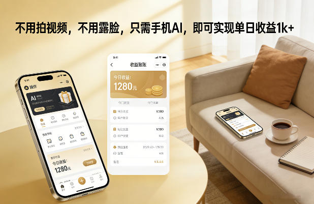 不用拍视频，不用露脸，只需手机AI，即可实现单日收益1k+【揭秘】-资源站