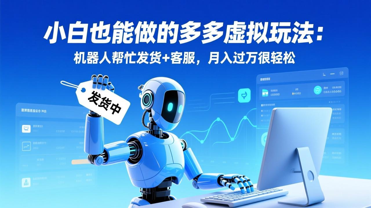 小白也能做的多多虚拟玩法：机器人帮忙发货+客服，月入过万很轻松-资源站