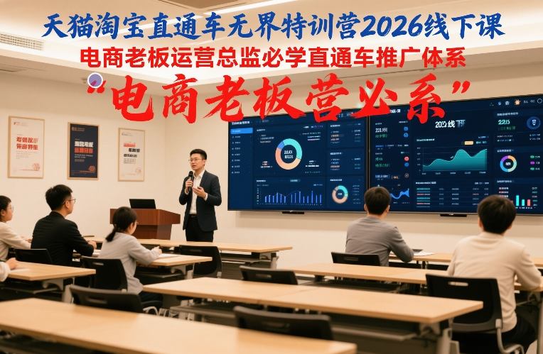 天猫淘宝直通车无界特训营2026线下课，电商老板运营总监必学直通车推广体系-资源站