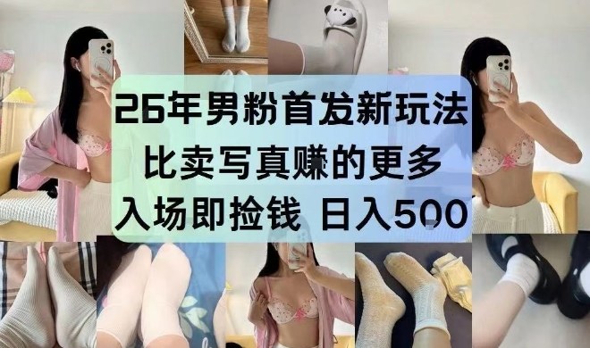 26年男粉首发最新3.0玩法，独此一家，比卖写真賺的更多，入场即捡钱，日入5张【揭秘】-资源站