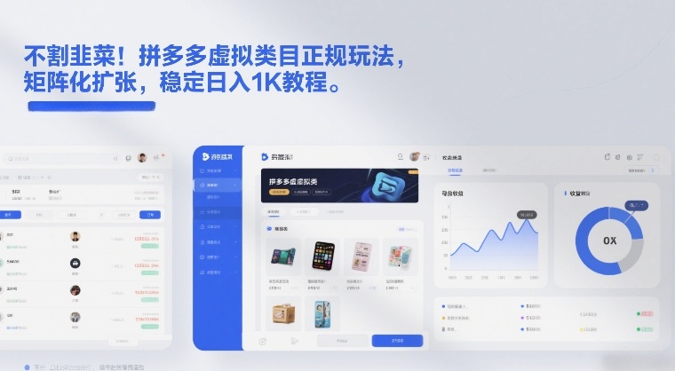 不割韭菜！拼多多虚拟类目正规玩法，矩阵化扩张，稳定日入1K教程【揭秘】-资源站
