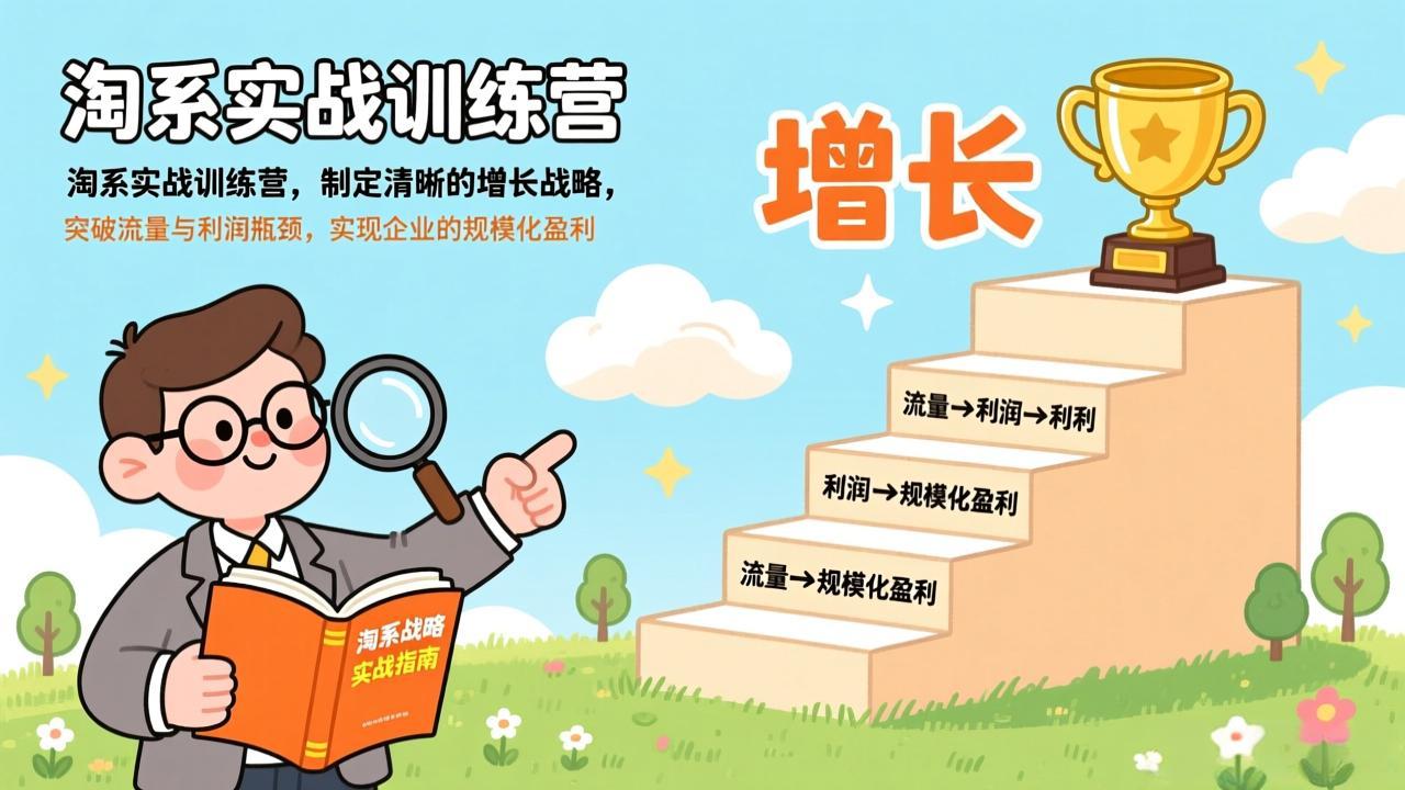 淘系实战训练营,制定清晰的增长战略,突破流量与利润瓶颈,实现企业的规模化盈利-资源站