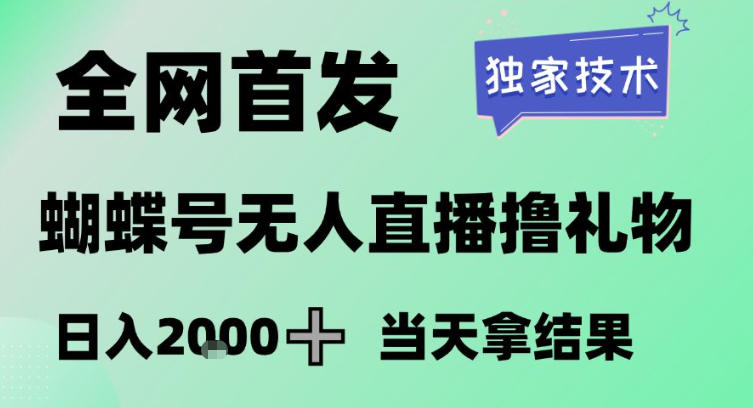 2026最新蝴蝶号无人直播掘金,独家技术,全网首发小白做了一个月收益3W,长期稳定可做【揭秘】-资源站