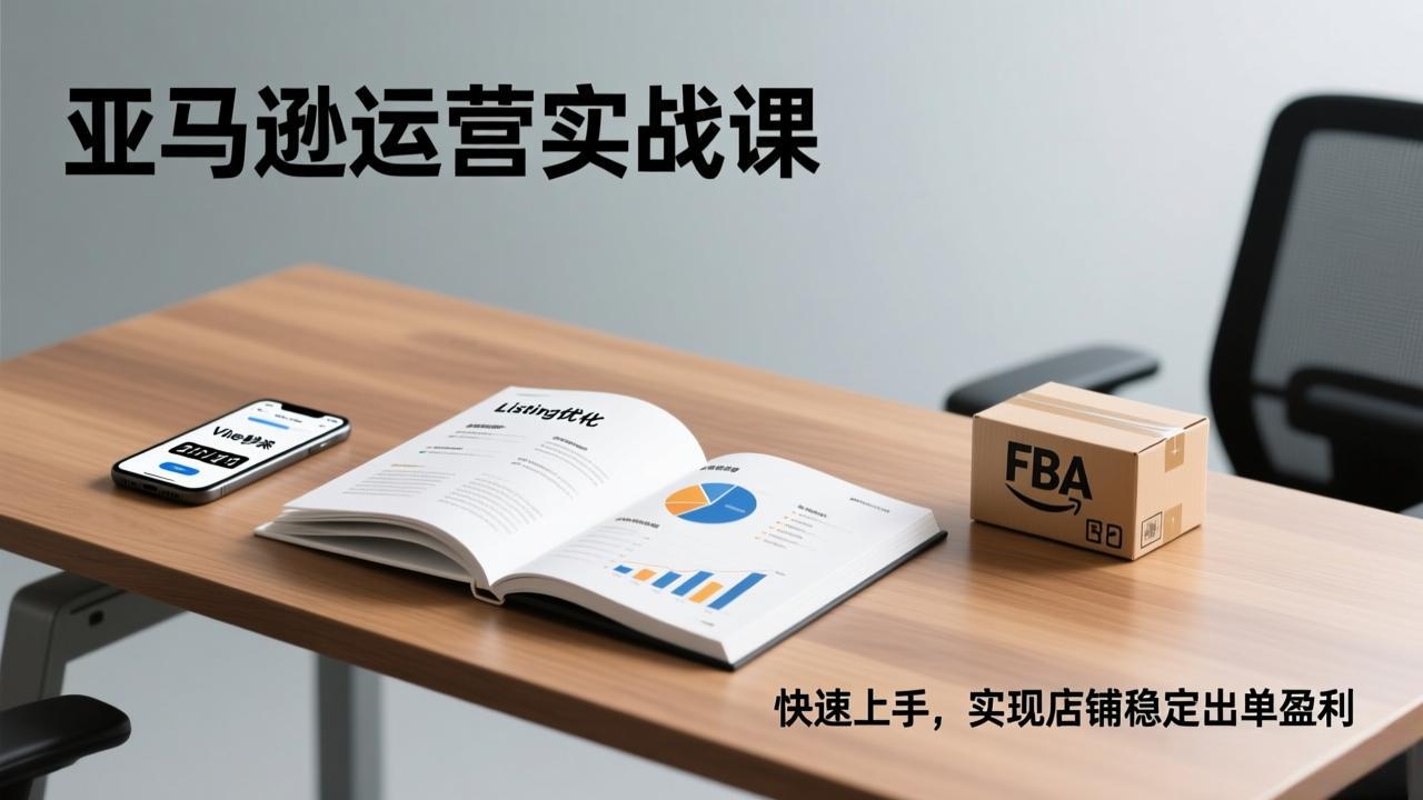 亚马逊运营实战课，Listing优化、Vine秒杀、FBA发货，快速上手，实现店铺稳定出单盈利-资源站