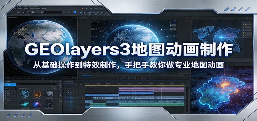 GEOlayers3地图动画制作:从基础操作到特效制作,手把手教你做专业地图动画-资源站