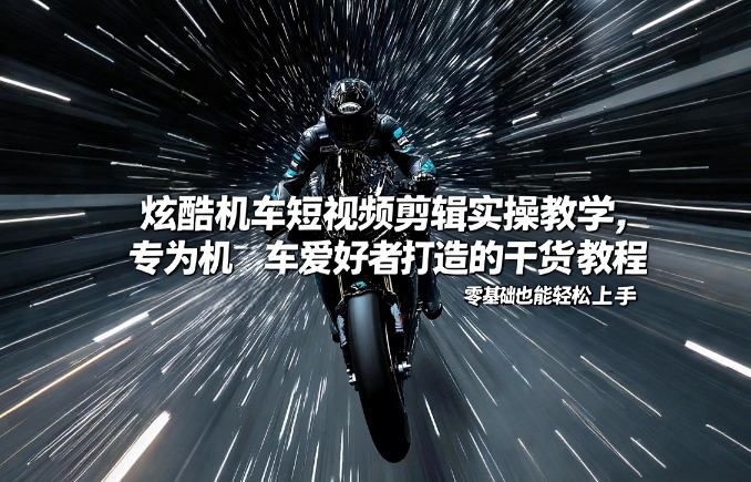 炫酷机车短视频剪辑实操教学，专为机车爱好者打造的干货教程，零基础也能轻松上手-资源站