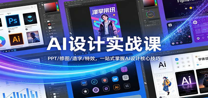 AI设计实战课：PPT/修图/造字/特效，一站式掌握AI设计核心技巧-资源站