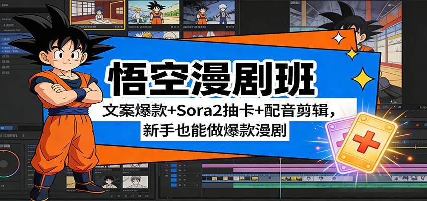 悟空漫剧班：文案爆款+Sora2抽卡+配音剪辑，新手也能做爆款漫剧-资源站