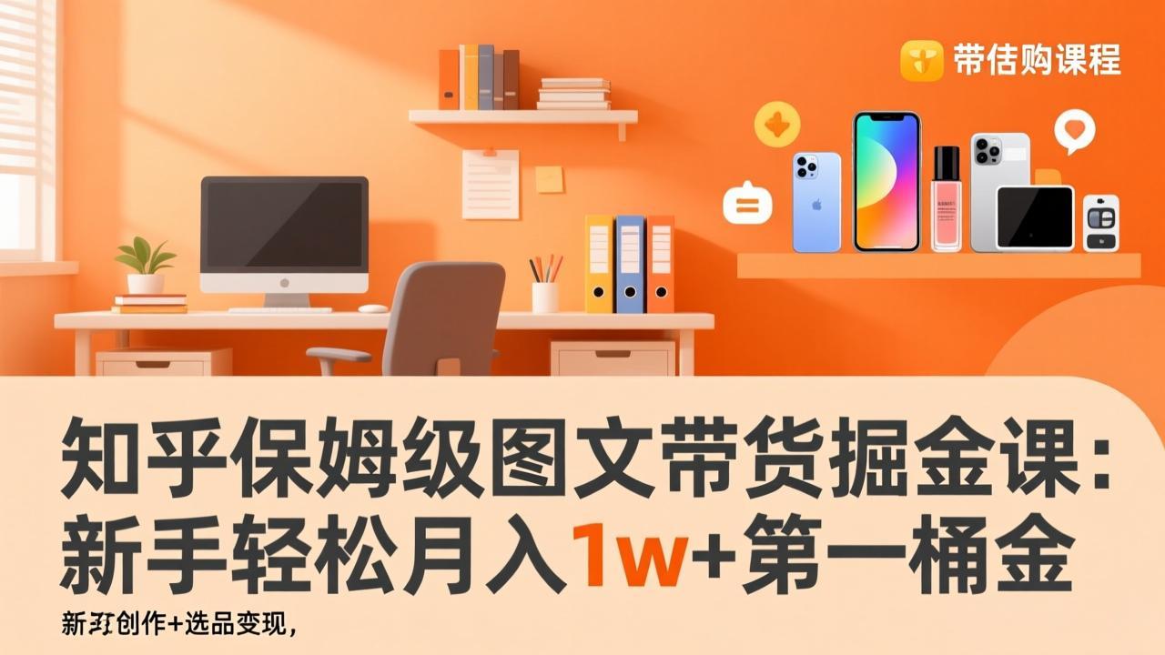 知乎保姆级图文带货掘金课：账号打造+爆文创作+选品变现，新手轻松月入1w+第一桶金-资源站