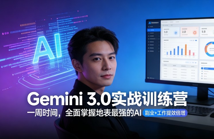 Gemini 3.0实战训练营，一周时间，全面掌握地表最强的AI，副业+工作提效倍增-资源站