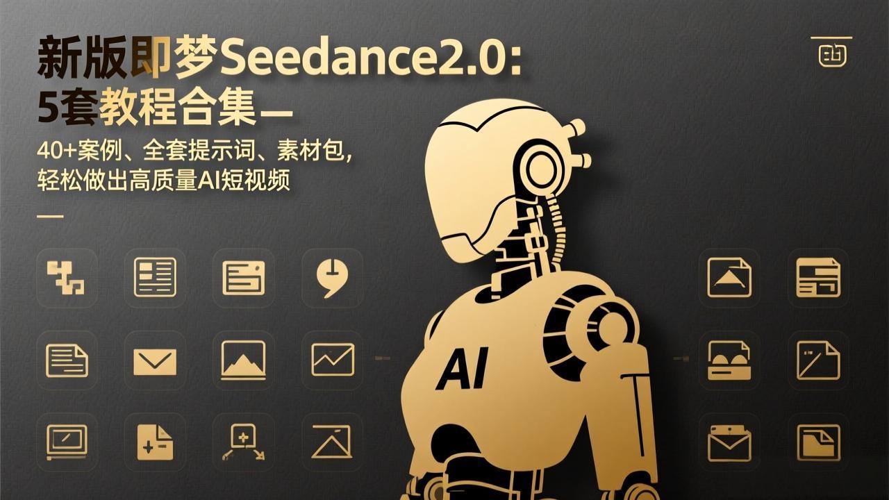 新版即梦Seedance2.0：5套教程合集，40+案例、全套提示词、素材包，轻松做出高质量AI短视频-资源站