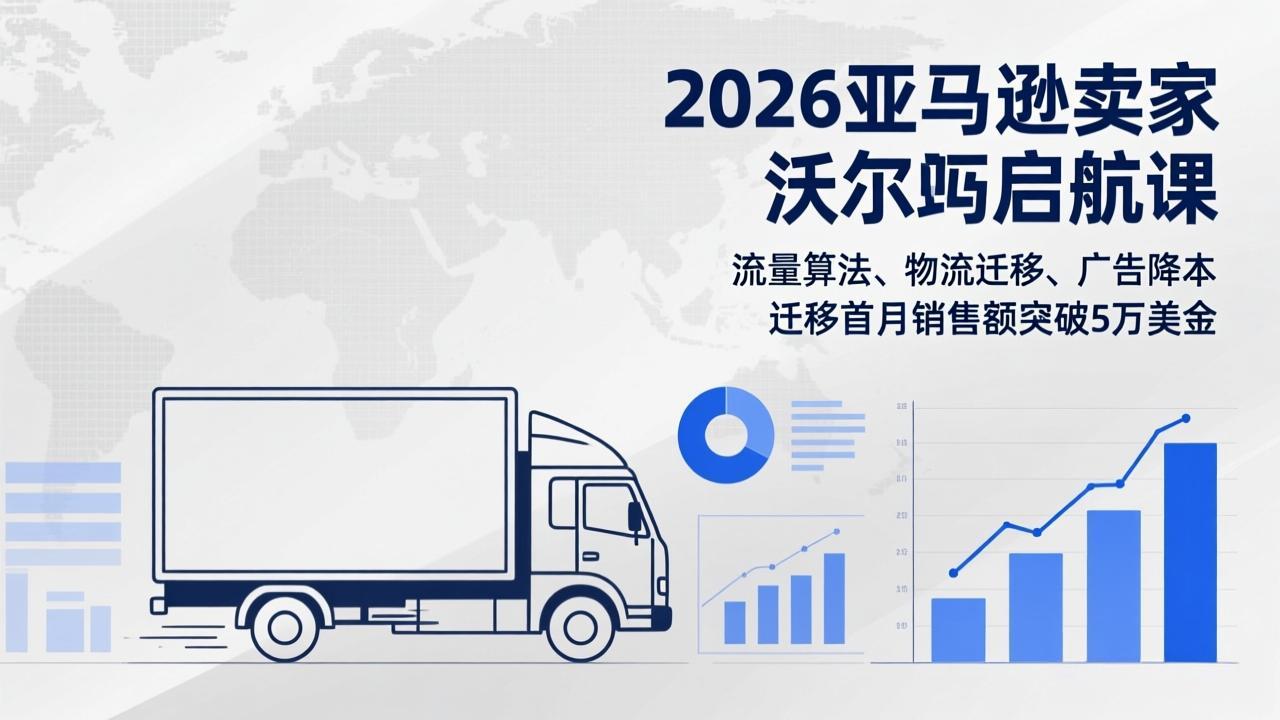 2026亚马逊卖家沃尔玛启航课，流量算法、物流迁移、广告降本，迁移首月销售额突破5万美金-资源站