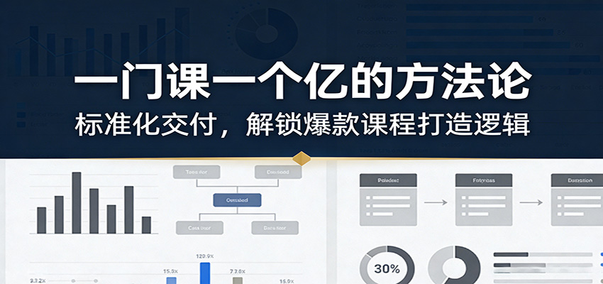 一门课一个亿的方法论：标准化交付，解锁爆款课程打造逻辑-资源站