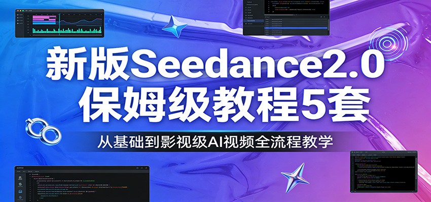 新版Seedance2.0保姆级教程5套：从基础到影视级AI视频全流程教学-资源站