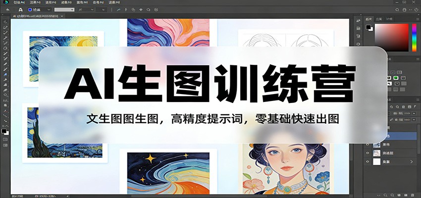 AI生图训练营：文生图图生图，高精度提示词，零基础快速出图-资源站