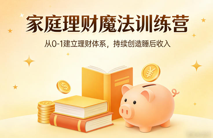 家庭理财魔法训练营，从0-1建立理财体系，持续创造睡后收入-资源站