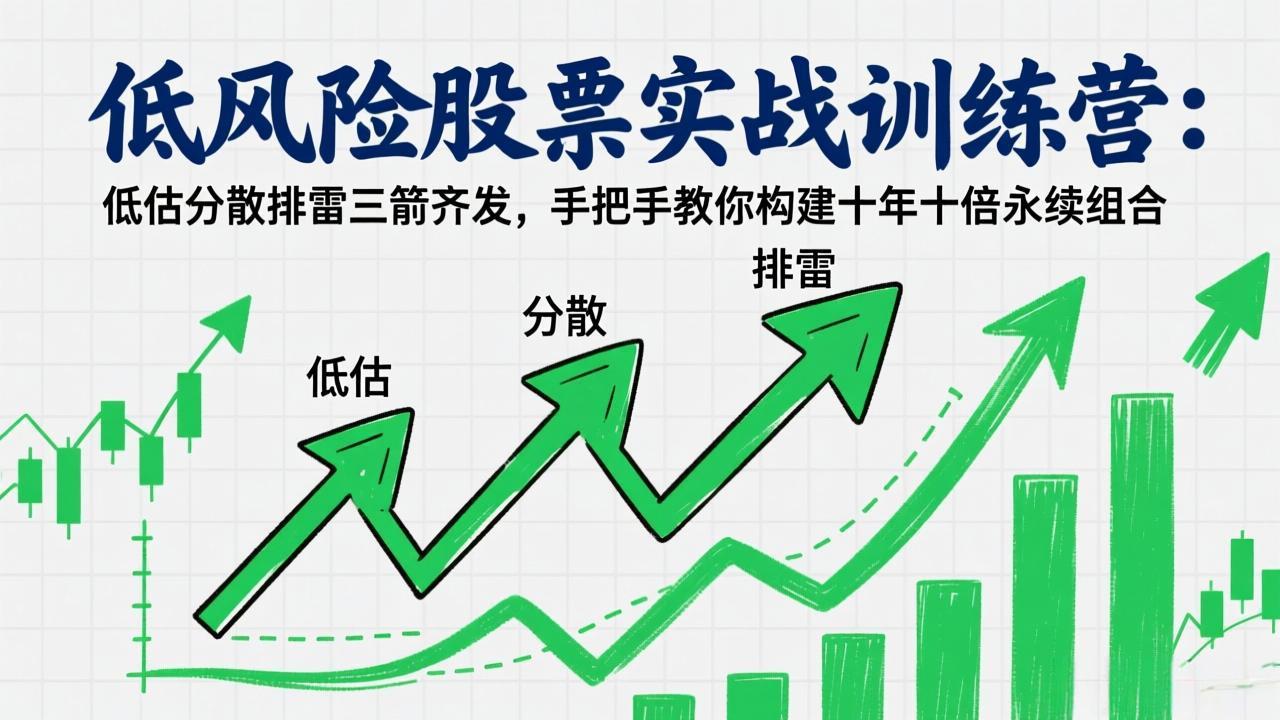 低风险股票实战训练营：低估分散排雷三箭齐发，手把手教你构建十年十倍永续组合-资源站