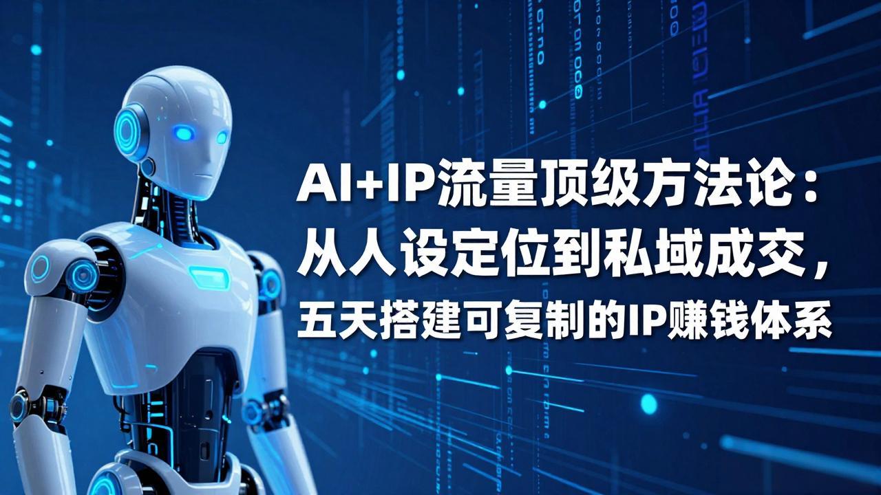 AI+IP顶级方法论：从人设定位到私域成交，五天搭建可复制的IP赚钱体系-资源站