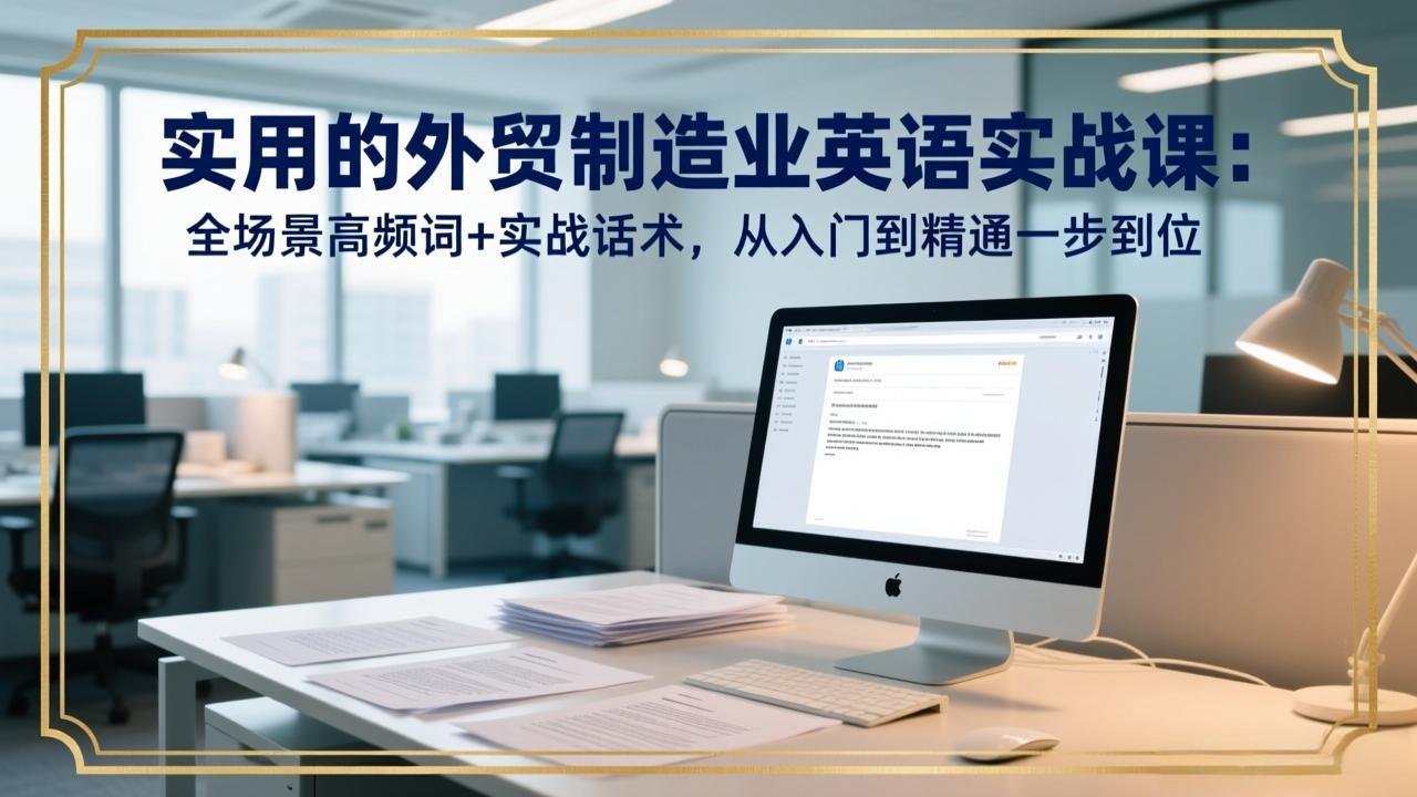 实用的外贸制造业英语实战课：全场景高频词+实战话术，从入门到精通一步到位-资源站