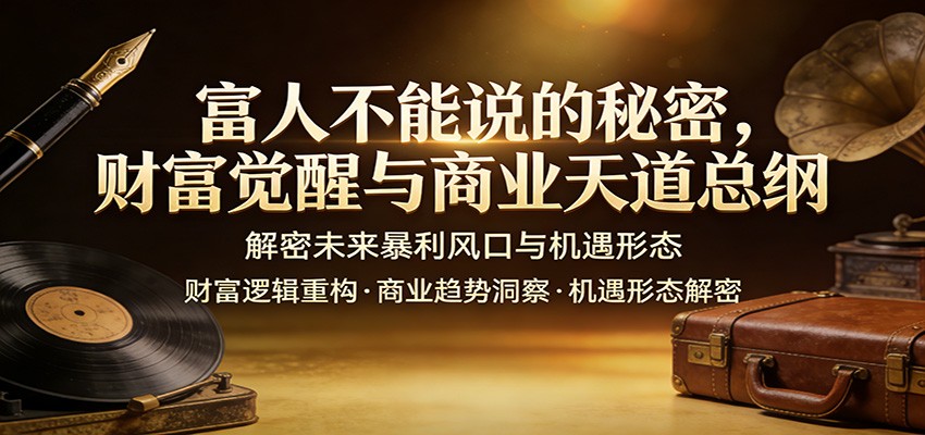 富人不能说的秘密，财富觉醒与商业天道总纲，解密未来暴利风口与机遇形态-资源站