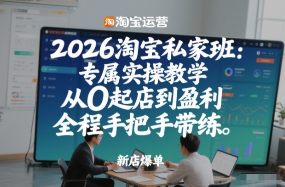 2026淘宝私家班：专属实操教学，从0起店到盈利，全程手把手带练(更新26年3月)-资源站