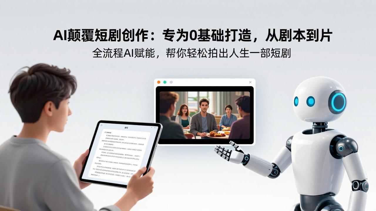 AI颠覆短剧创作：专为0基础打造，从剧本到成片全流程AI赋能，帮你轻松拍出人生第一部短剧-资源站