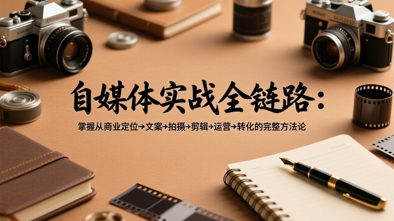 自媒体实战全链路：掌握从商业定位→文案→拍摄→剪辑→运营→转化的完整方法论-资源站