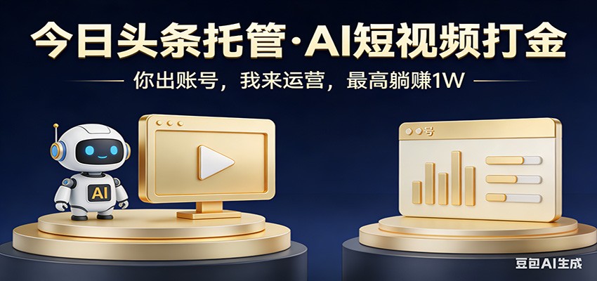 头条号AI托管，我提供作品，你提供账号，每天5分钟发布，小白躺赚3000+-资源站