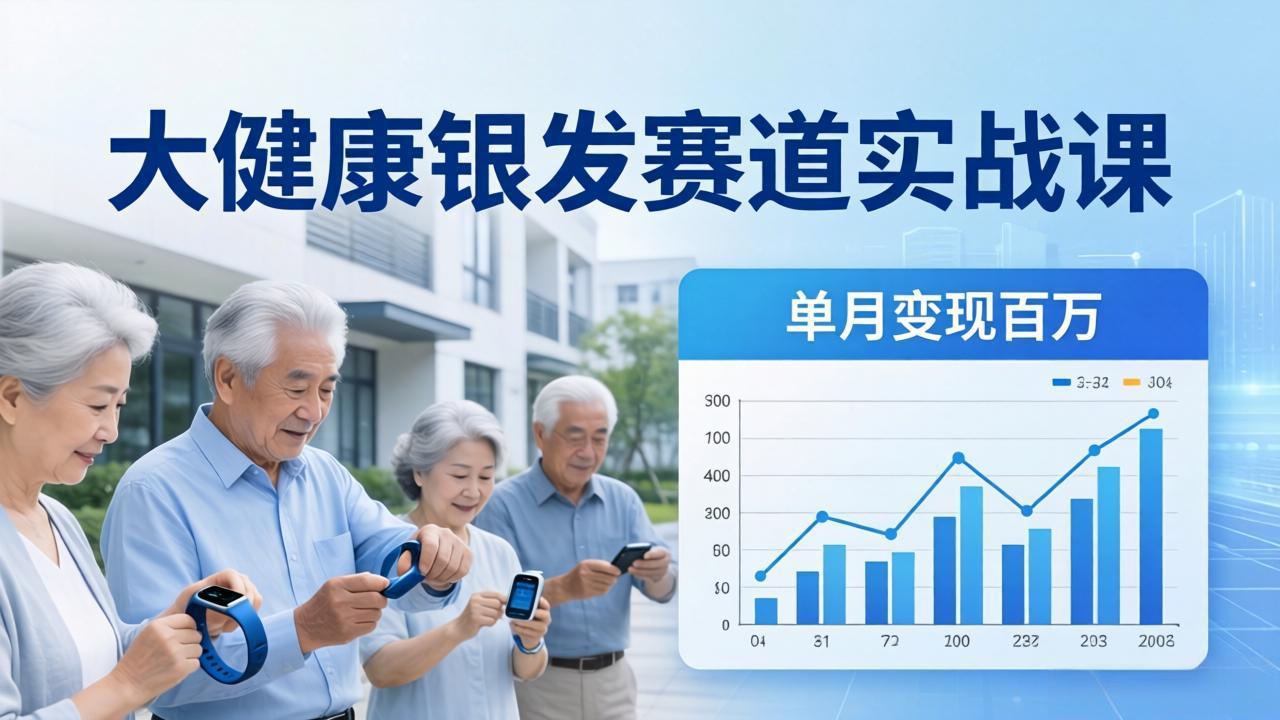 大健康银发赛道实战课:拆解视频号线索型 IP 单月变现百万逻辑,教你精准获客高效变现-资源站