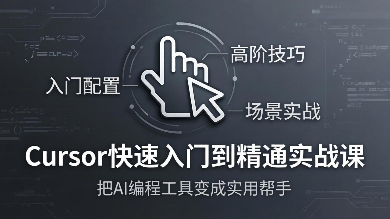 Cursor快速入门到精通实战课:入门配置+高阶技巧+场景实战,把AI编程工具变成实用帮手-资源站