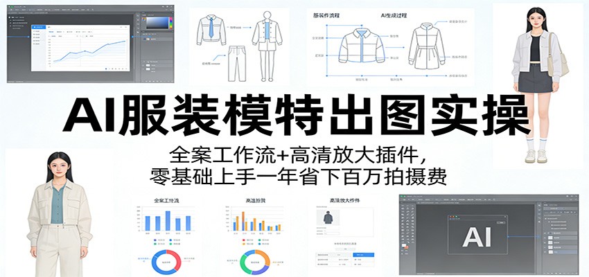 AI服装模特出图实操：全案工作流+ 高清放大插件，零基础上手一年省下百万拍摄费-资源站
