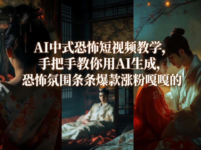 AI中式恐怖短视频教学，手把手教你用AI生成，恐怖氛围条条爆款涨粉嘎嘎的-资源站