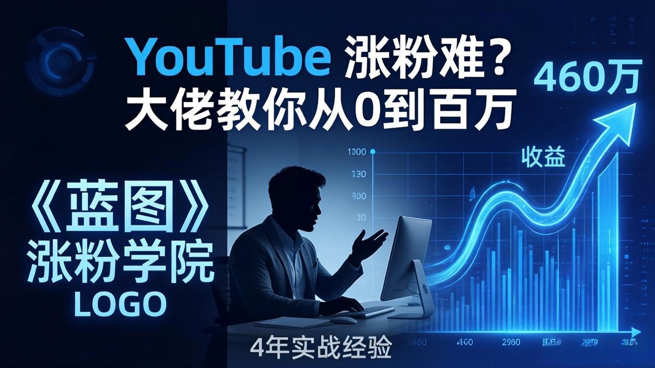 YouTube 涨粉难？《蓝图涨粉学院》：4 年赚 460 万的大佬教策略，从0到百万有路径！-资源站