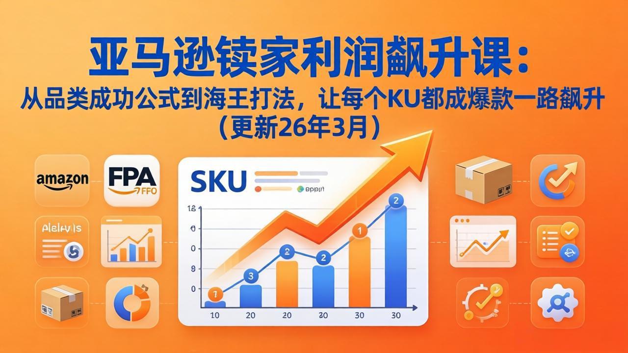 亚马逊卖家利润飙升课：从品类成功公式到海王打法，让每个SKU都成爆款一路飙升(更新26年3月-资源站