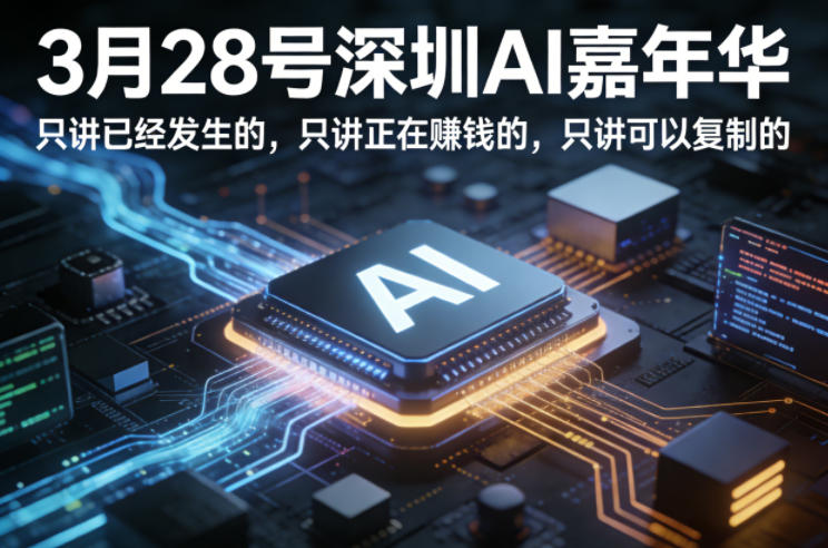 3月28号深圳AI嘉年华，只讲已经发生的，只讲正在賺钱的，只讲可以复制的-资源站