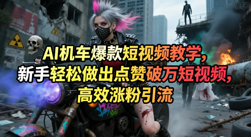 AI机车爆款短视频教学，新手轻松做出点赞破万短视频，高效涨粉引流-资源站