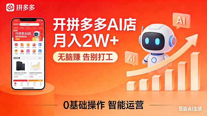 开一家拼多多AI店，月入2W+，无脑赚，告别打工，附SOP手册-资源站
