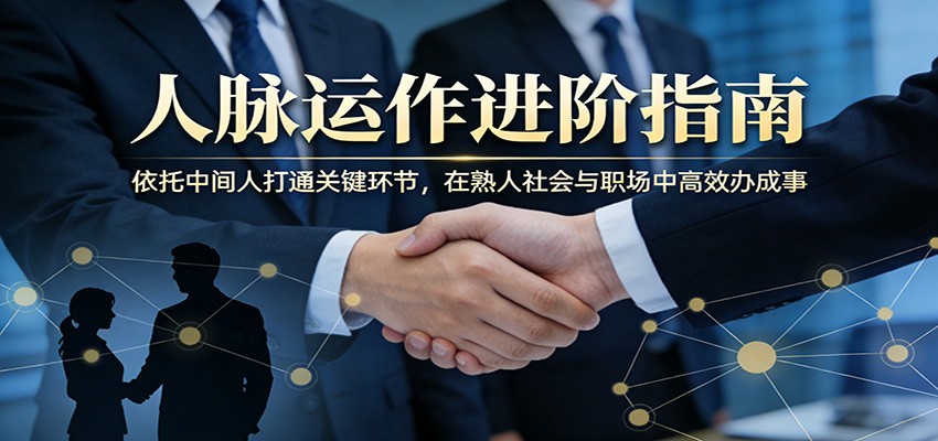 付费文章：人脉运作进阶指南，依托中间人打通关键环节，在熟人社会与职场中高效办成事-资源站