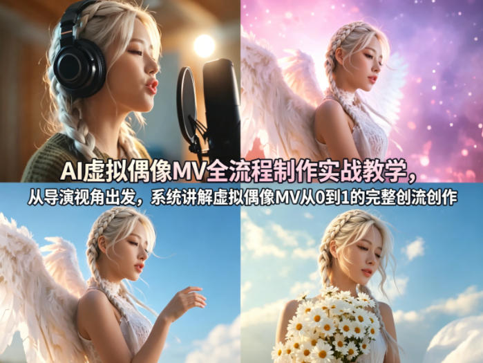 AI虚拟偶像MV全流程制作实战教学，从导演视角出发，系统讲解虚拟偶像MV从0到1的完整创作流程-资源站
