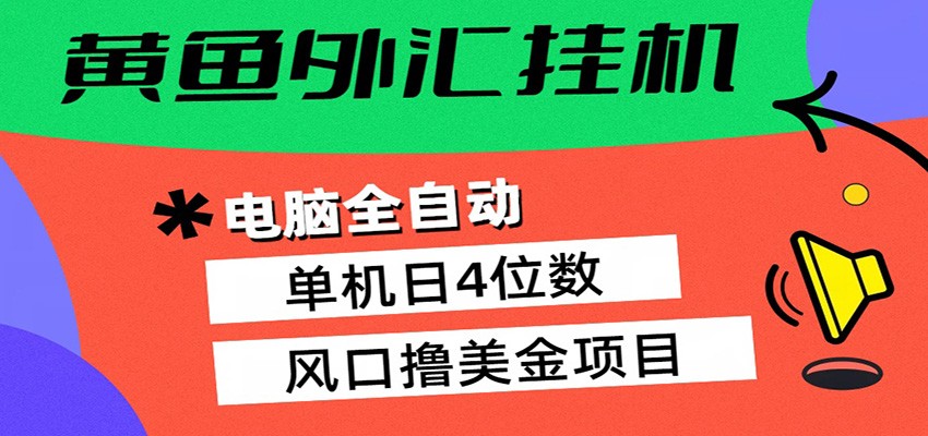 黄鱼外汇挂机：全自动赚美金、自动交易、风口项目-资源站