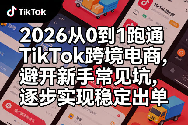 2026从0到1跑通TikTok跨境电商，避开新手常见坑，逐步实现稳定出单(更新0414)-资源站