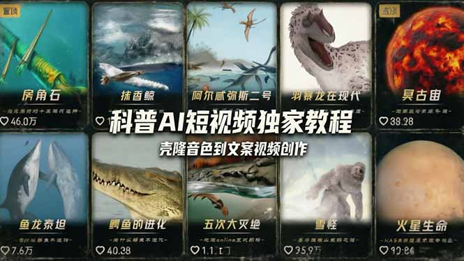 科普造物主AI短视频独家教程：从软件安装、壳隆音色到文案视频创作，零基础快速做爆款-资源站