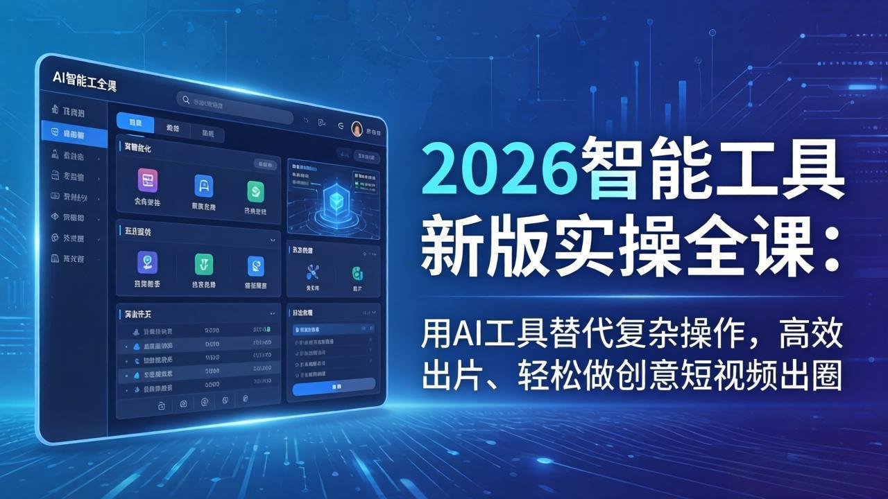 2026智能工具新版实操全课：用AI工具替代复杂操作，高效出片、轻松做创意短视频出圈-资源站