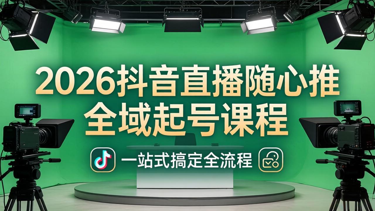 2026抖音直播随心推全域起号课程：一站式搞定直播起号、稳号、放量全流程(更新4月-资源站