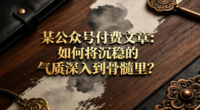 某公众号付费文章：如何将沉稳的气质深入到骨髓里？-资源站