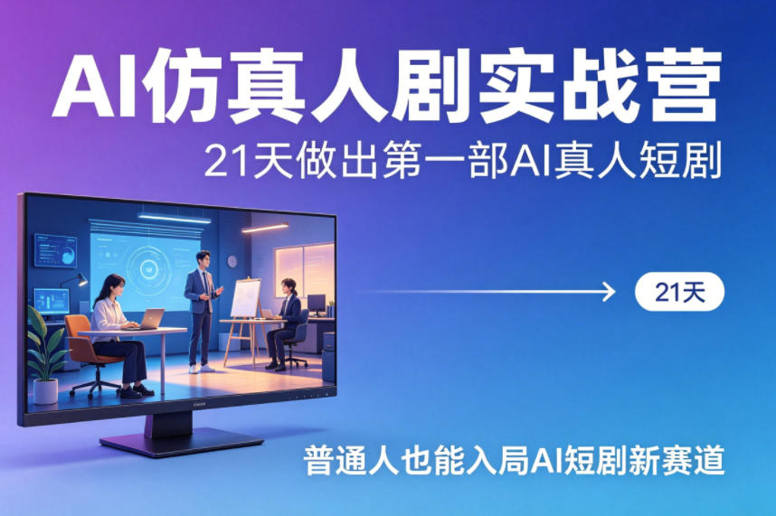 AI仿真人剧实战营，21天做出第一部AI真人短剧，普通人也能入局AI短剧新赛道(更新)-资源站