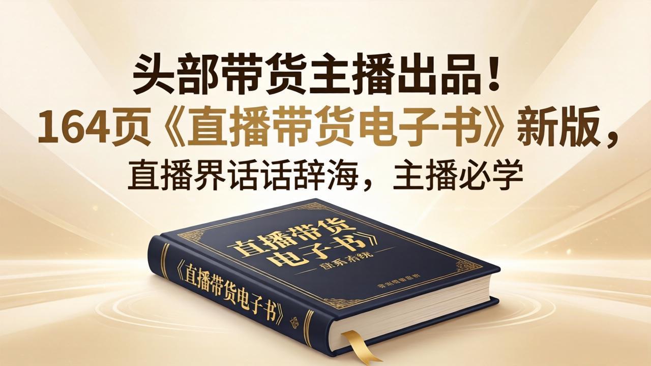 头部带货主播出品！164页《直播带货电子书》新版，直播界话术辞海，主播必学-资源站