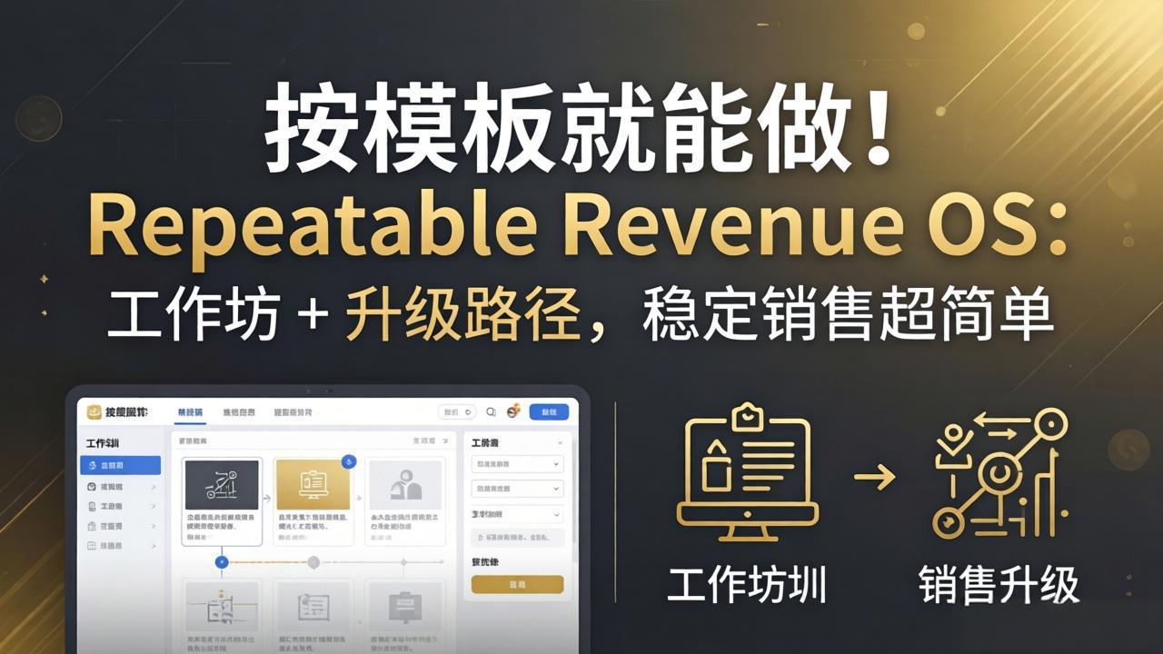 按模板就能做！Repeatable Revenue OS：工作坊 + 升级路径，稳定销售超简单-资源站