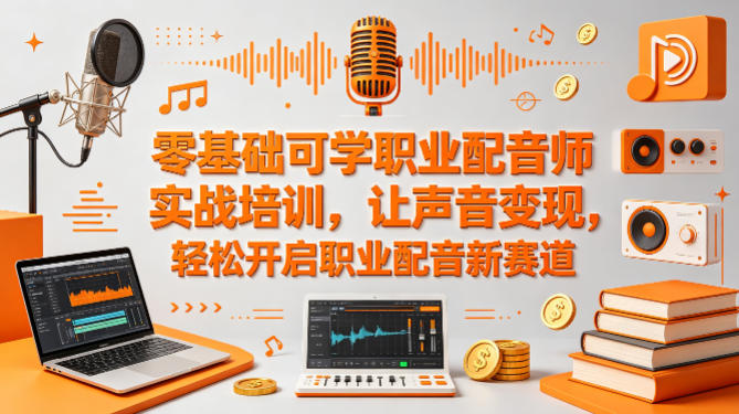 零基础可学职业配音师实战培训，让声音变现，轻松开启职业配音新赛道-资源站