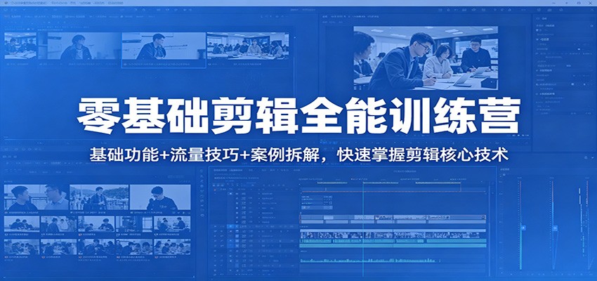 零基础剪辑全能训练营：基础功能+流量技巧+案例拆解，快速掌握剪辑核心技术-资源站